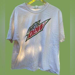 Vintage Mt. Dew Gildan White Graphic Tee
